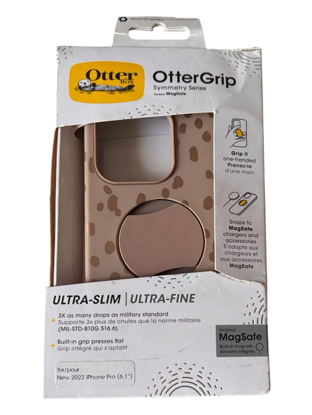 OtterBox OtterGrip Symmetry Series MagSafe Case - Pink Beige Spot